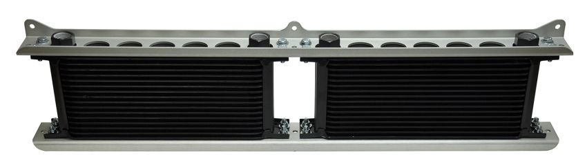Derale 50022 Dual Stacked Plate Brushed Aluminum Brackets With Mounting Hardware