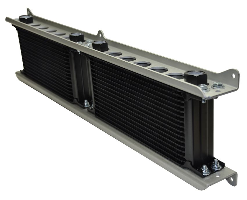 Derale 50022 Dual Stacked Plate Brushed Aluminum Brackets With Mounting Hardware