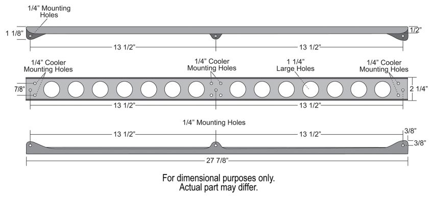 Derale 50022 Dual Stacked Plate Brushed Aluminum Brackets With Mounting Hardware