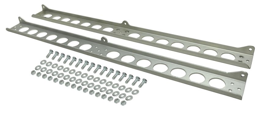 Derale 50022 Dual Stacked Plate Brushed Aluminum Brackets With Mounting Hardware