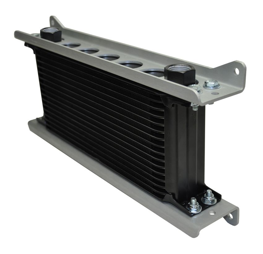 Derale 50023 Single Stacked Plate Brushed Aluminum Brackets With Mounting Hardware