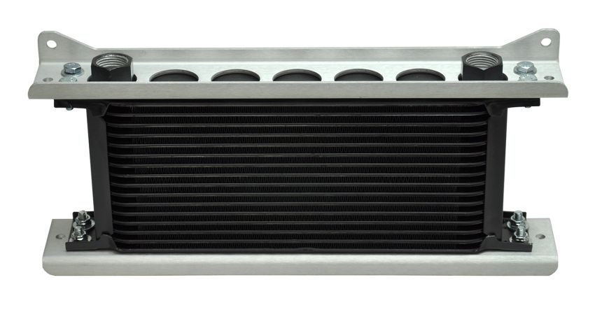 Derale 50023 Single Stacked Plate Brushed Aluminum Brackets With Mounting Hardware