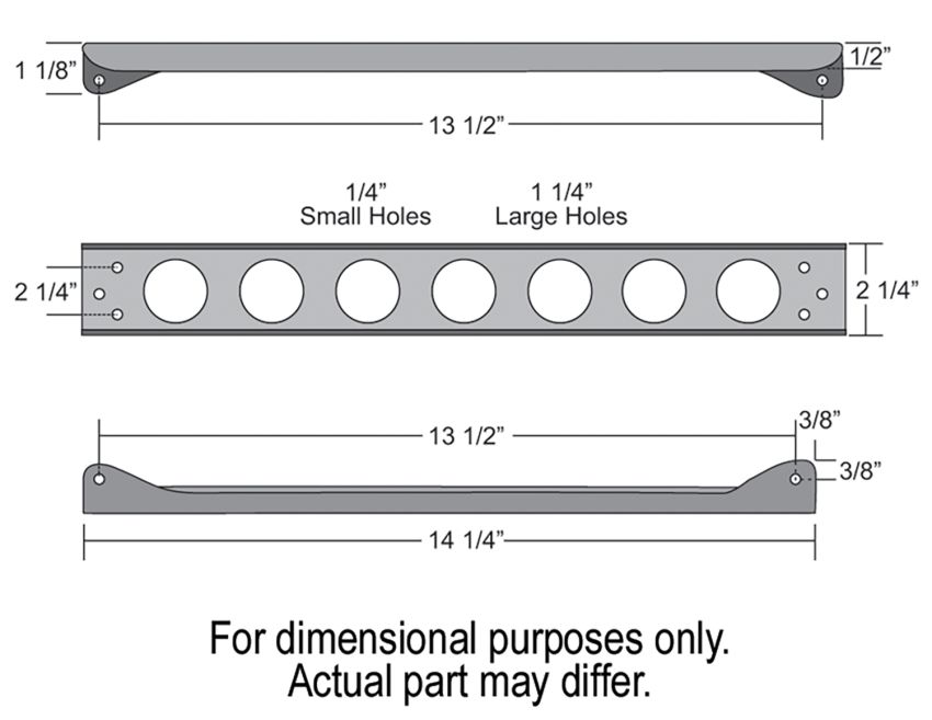 Derale 50023 Single Stacked Plate Brushed Aluminum Brackets With Mounting Hardware