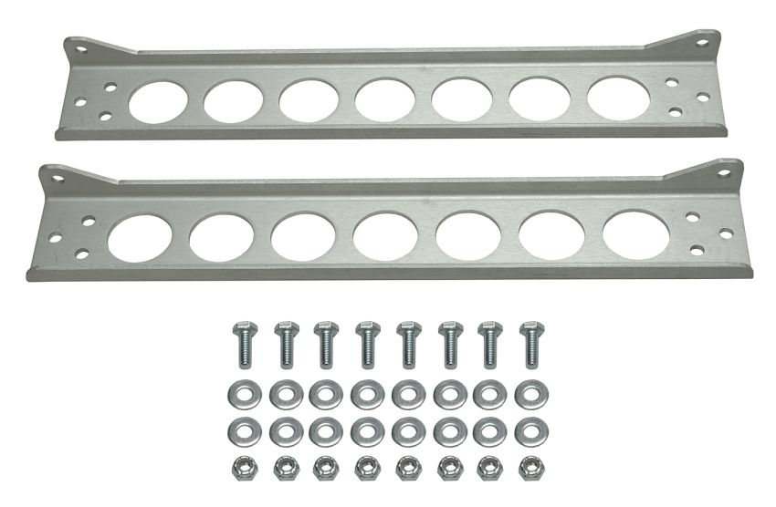 Derale 50023 Single Stacked Plate Brushed Aluminum Brackets With Mounting Hardware