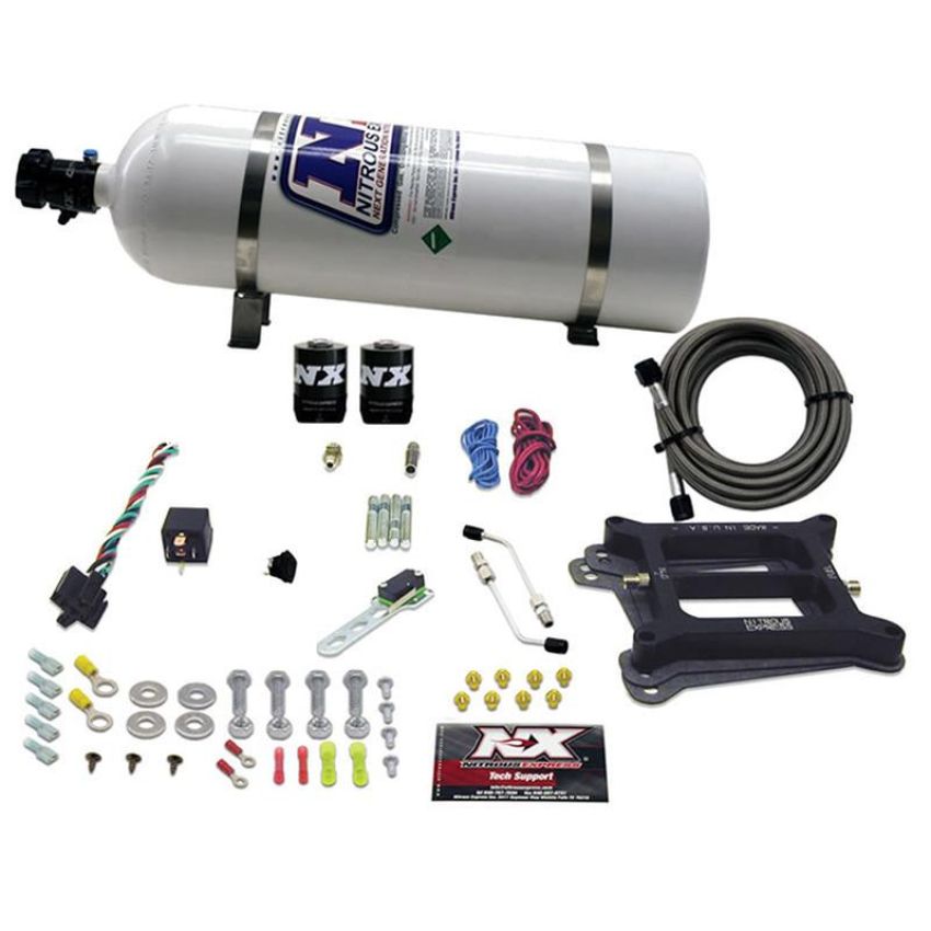 Nitrous Express 50045-15 4150 4-BBL/ALCOHOL (100-200-300-400-500HP) WITH 15LB BOTTLE