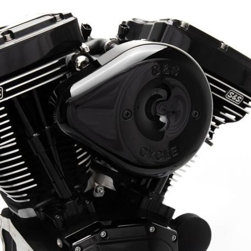 S&S Cycle 170-0525B 2017+ M8 Models Stealth Air Cleaner Kit w/ Black Teardrop Cover
