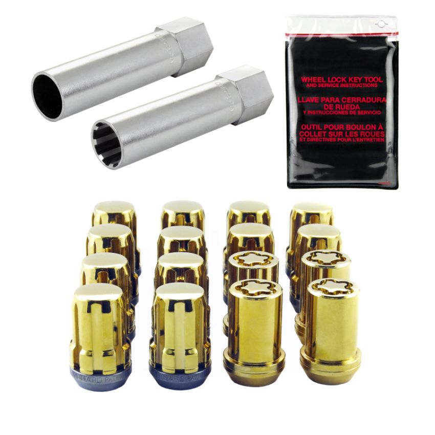 McGard (65457GD 12X1.5 MCG 4 LUG SPLINEDRIVE KIT, GOLD W/WHL LKS)