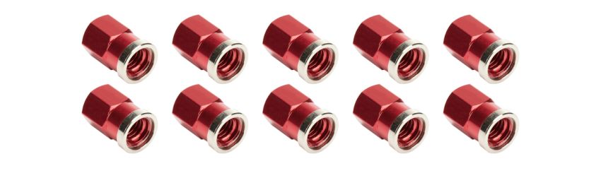 ALLSTAR PERFORMANCE ALL72059 QC Cover Nuts Short Red 10pk