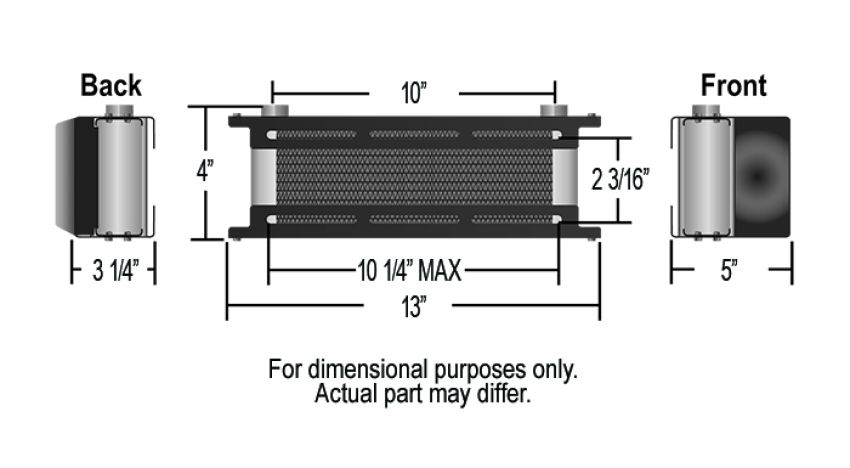 Derale 50100 10 Row Stack Plate Scoop Cooler, -10AN 7/8