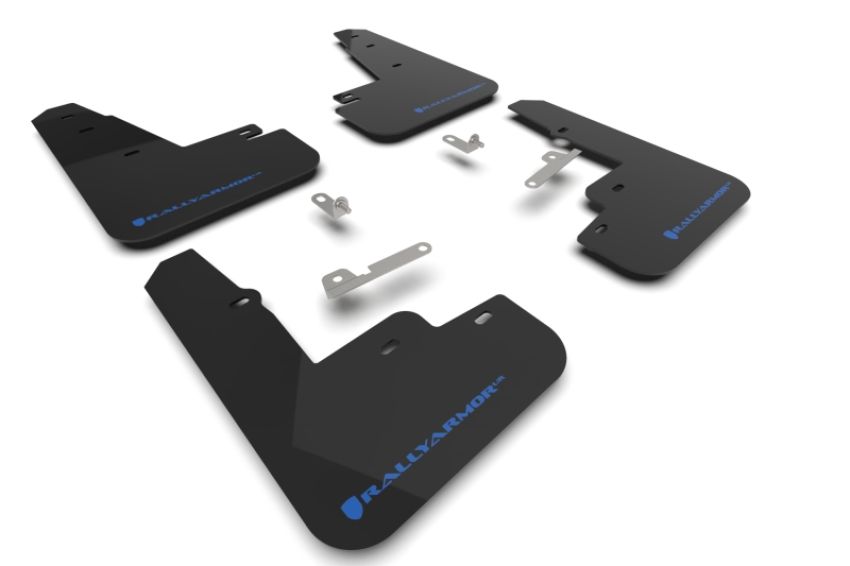 Rally Armor MF96-UR-BLK-NB Black Mud Flap/Nitrous Blue Logo