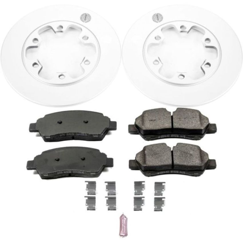PowerStop CRK7149 Genuine Geomet Coated Rotor and Low-Dust Ceramic Brake Pad Kit