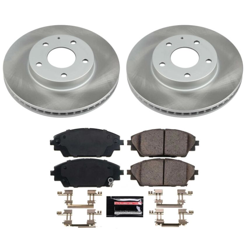 PowerStop SC6974 Semi-Coated Rotor and Low-Dust Ceramic Brake Pad Kit