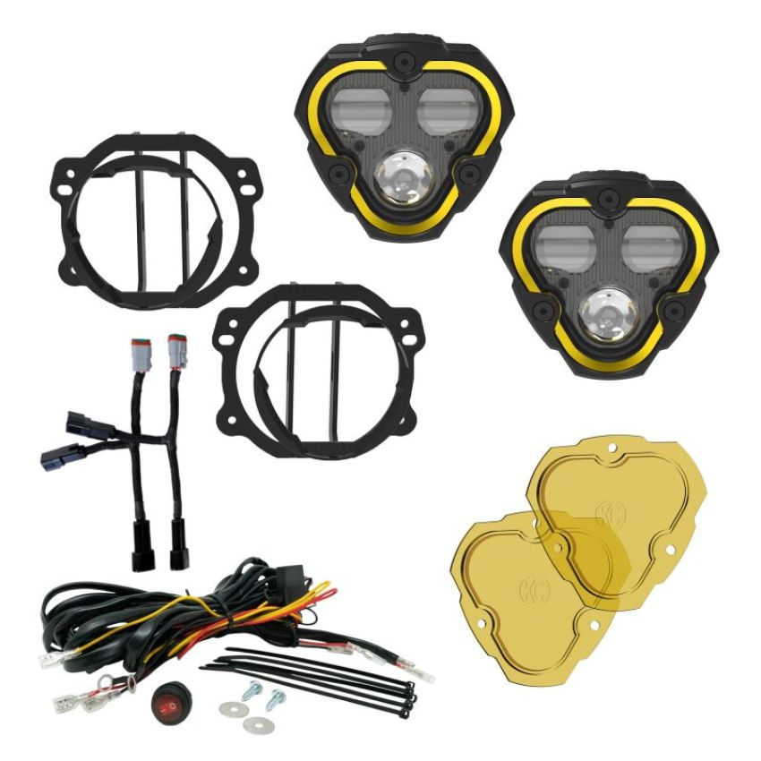 KC HiLiTES 97146 KC FLEX ERA 3 LED DM SAE FOG 2-LIGHT MSTR KIT 07-23 JEEP JK JL JT PLASTIC BUMPER
