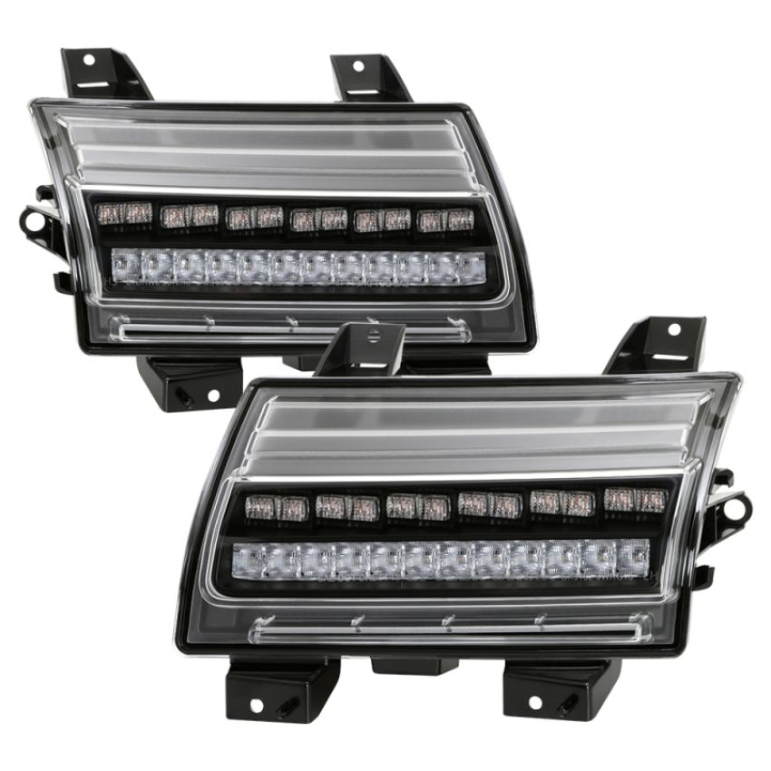 SPYDER 5086808 Full LED Front Bumper Lights - Sequential Signal - Black