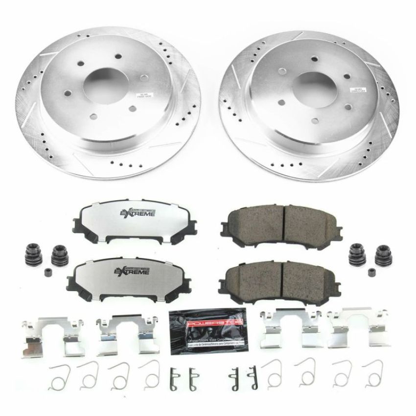 PowerStop K7874-36 Z36 Truck and SUV Carbon-Fiber Ceramic Brake Pad and Drilled & Slotted Rotor Kit