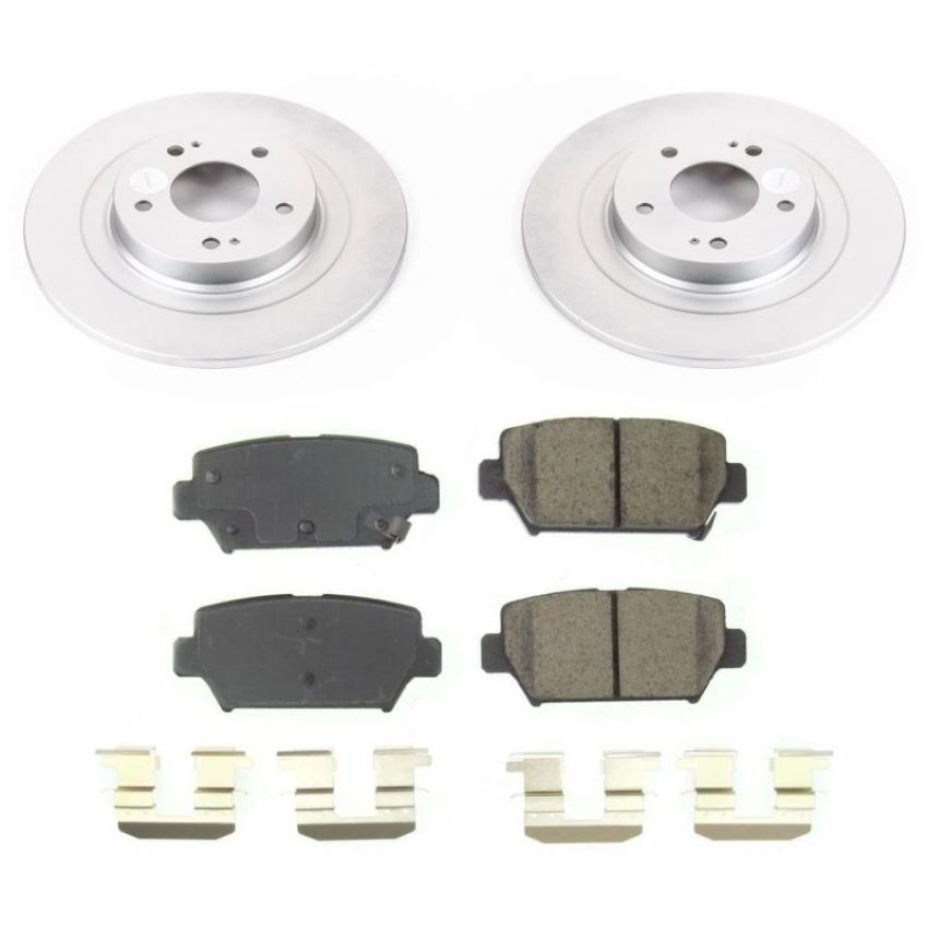 PowerStop CRK8434 Genuine Geomet Coated Rotor and Low-Dust Ceramic Brake Pad Kit