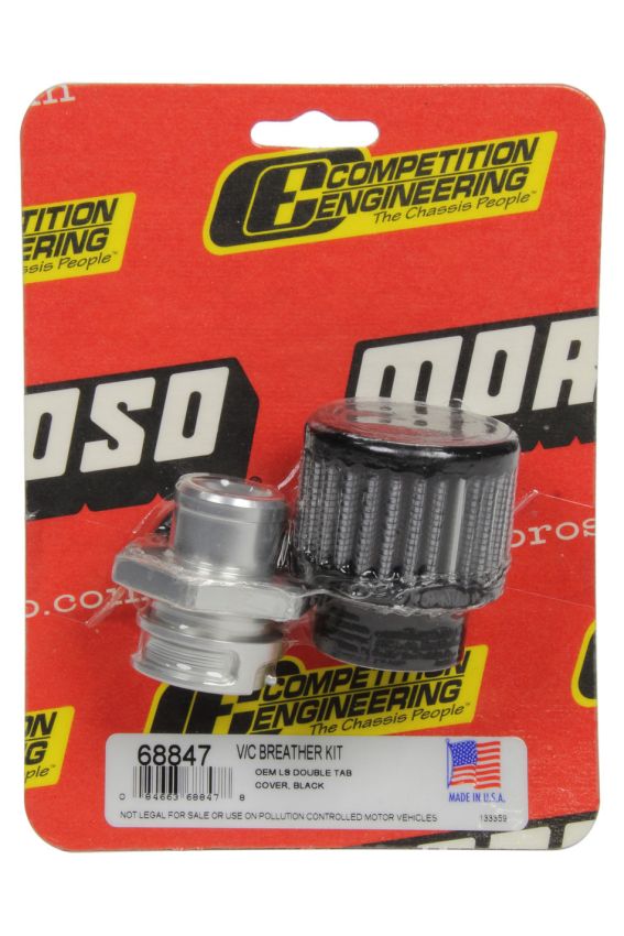 MOROSO MOR68847 Valve Cover Breather Kit GM LS w/OEM Double Tab