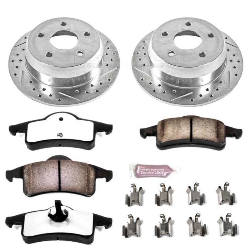 PowerStop K2151-36 Z36 Truck and SUV Carbon-Fiber Ceramic Brake Pad and Drilled & Slotted Rotor Kit