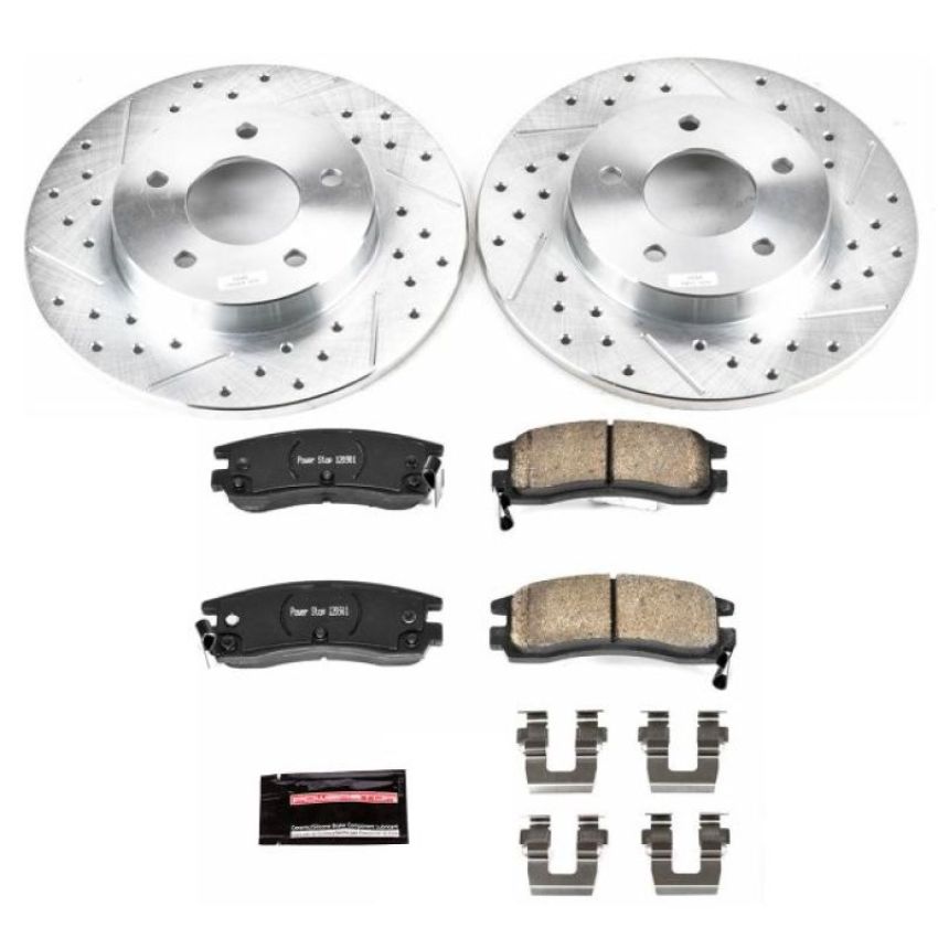 PowerStop K1526 Z23 Daily Driver Carbon-Fiber Ceramic Brake Pad and Drilled & Slotted Rotor Kit