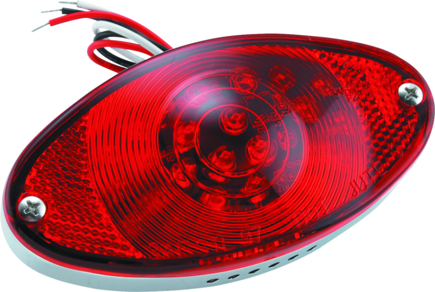 Bikers Choice 489649 Chrome LED Cateye Taillight Red Lens DOT Universal