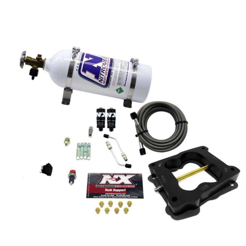 Nitrous Express 40080-05 Q-JET/HOLLEY SPREAD BORE HITMAN (100-150-200HP) WITH 5LB BOTTLE