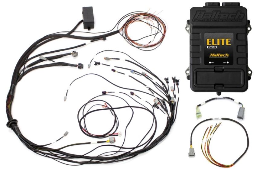 Haltech HT-150975 Elite 1500 Terminated Harness ECU Kit w/ Square EV1 Injector Connectors