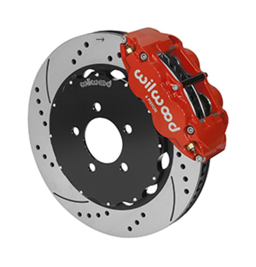 Wilwood 140-14640-DR Dynapro Radial / MC4 Rear Kit 12.19 Drilled Red Backdraft Roadster w/E46 Suspension w/Lines
