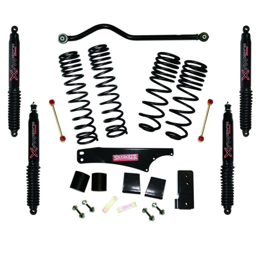 Skyjacker JK35BPBLT 2007-2018 Jeep Wrangler JK 2 Door 4WD Long Travel 3.5in-4in Lift Kit w/Black Max Shocks