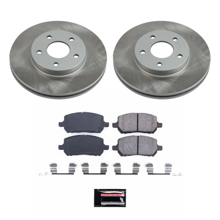 PowerStop SC2983 Semi-Coated Rotor and Low-Dust Ceramic Brake Pad Kit