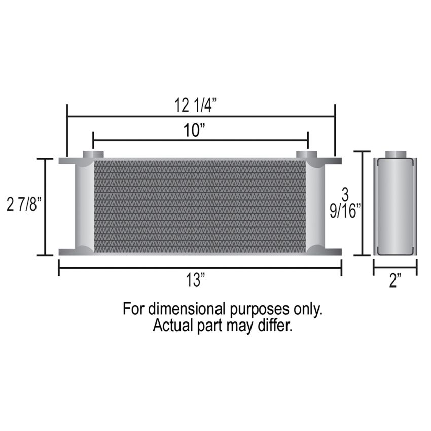 Derale 51080 10 Row Series 10000 Stack Plate Oil Fluid Cooler, 90 degree swivel -10AN