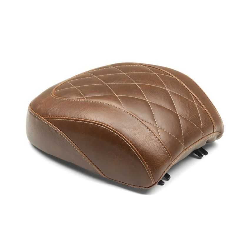 Mustang Motorcycle 83024 Mustang 18-21 Harley Fat Boy Wide Tripper Passenger Seat Diamond Stitch - Brown