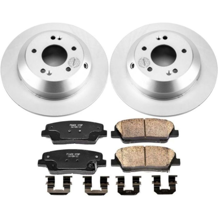 PowerStop CRK7062 Genuine Geomet Coated Rotor and Low-Dust Ceramic Brake Pad Kit
