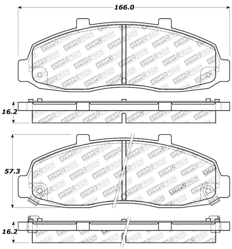 Stoptech 309.06790 Sport Brake Pads w/Shims and Hardware - Front