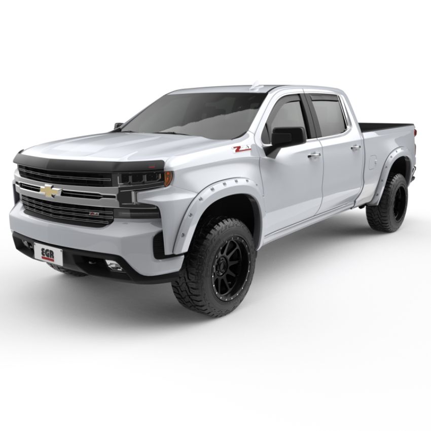 EGR 791694-GAZ 19-22 Chevrolet Silverado 1500 Summit White Traditional Bolt-On Look Fender Flares Set Of 4