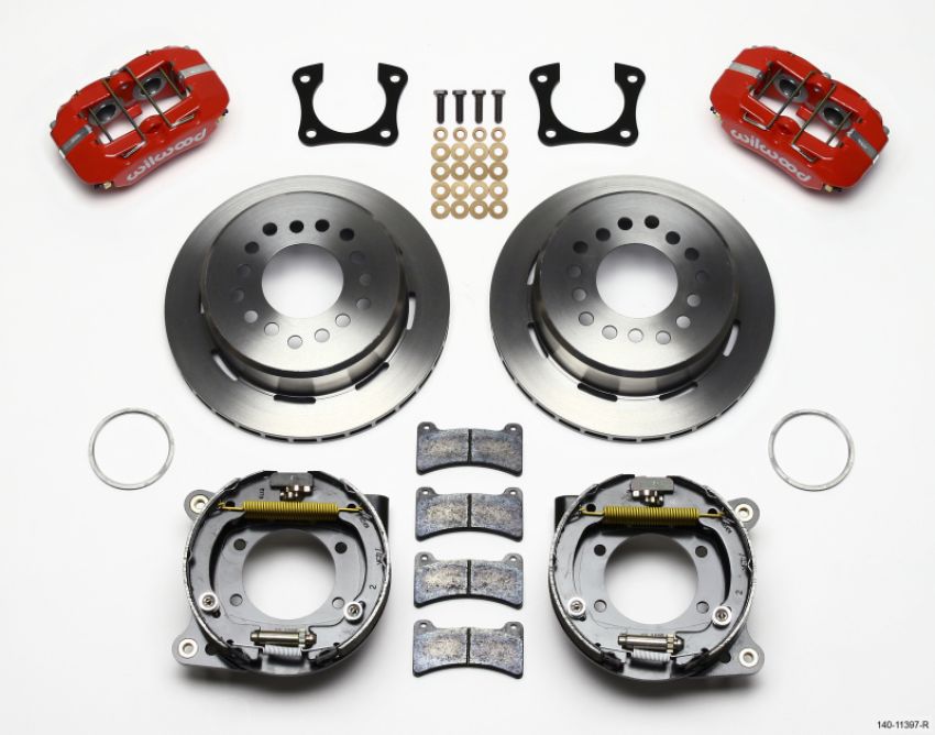 Wilwood 140-11397-R Dynapro Low-Profile 11.00in P-Brake Kit - Red 58-64 Olds/Pontiac Ends 2.81in Offset