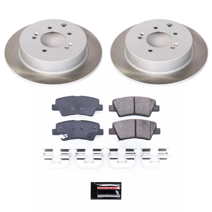 PowerStop SC7729 Semi-Coated Rotor and Low-Dust Ceramic Brake Pad Kit