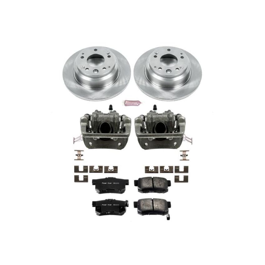 PowerStop KCOE709 OE Stock Replacement Low-Dust Ceramic Brake Pad, Rotor and Caliper Kit