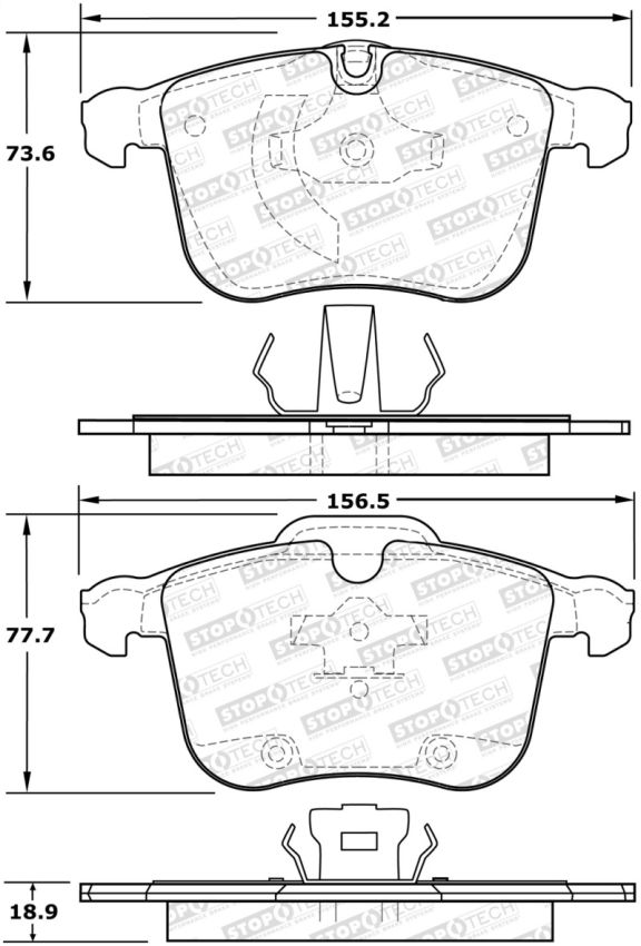 Stoptech 308.12570 Street Brake Pads