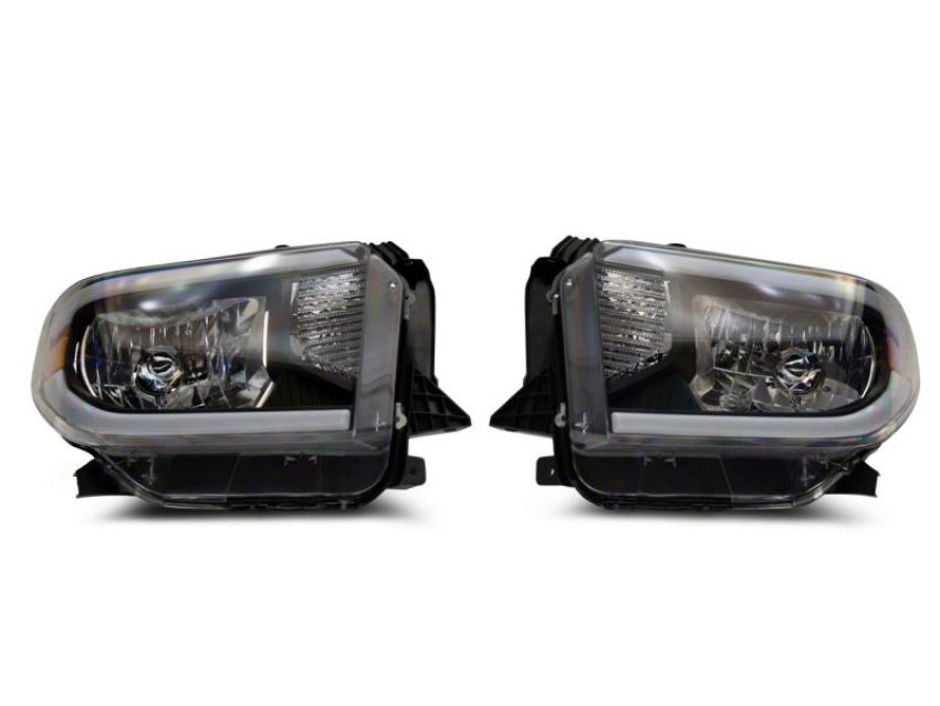 Raxiom TU16008 14-21 Toyota Tundra Axial Series Headlights w/ LED Bar- Blk Housing (Clear Lens)