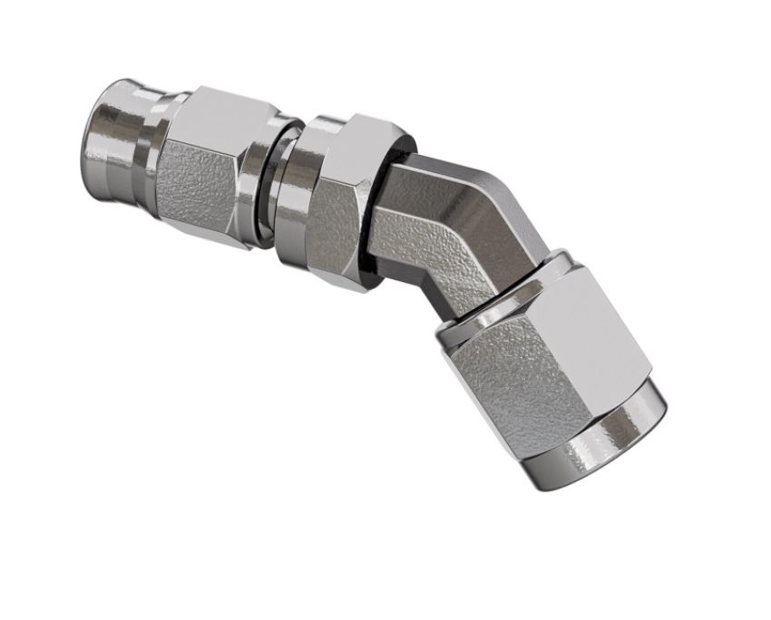 Goodridge P6645-03C 45 Deg Forged Swivel Female for AN3 Fittings