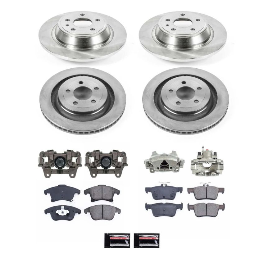 PowerStop KCOE6817B OE Stock Replacement Low-Dust Ceramic Brake Pad, Rotor and Caliper Kit