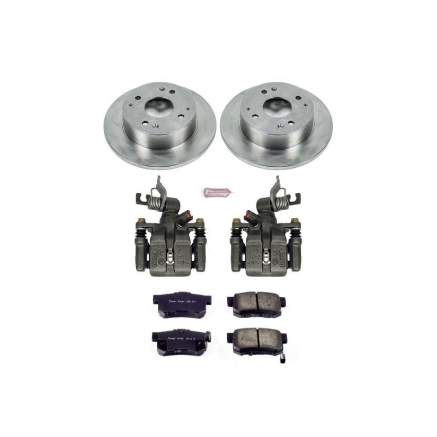 PowerStop KCOE1244B OE Stock Replacement Low-Dust Ceramic Brake Pad, Rotor and Caliper Kit