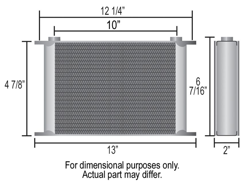 Derale 51606 16 Row Series 10000 Stack Plate Oil Fluid Cooler, -6AN