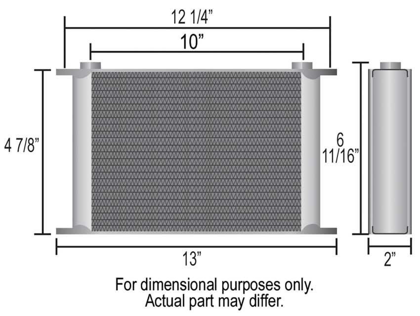 Derale 51610 16 Row Series 10000 Stack Plate Oil Fluid Cooler, -10AN