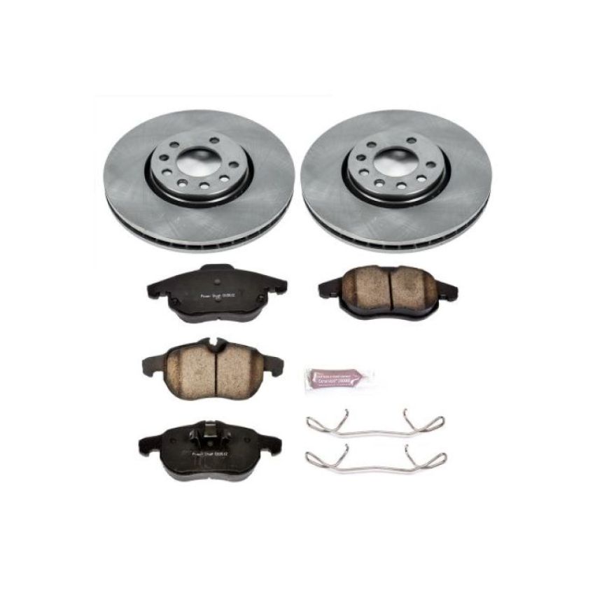 PowerStop KOE985 OE Stock Replacement Low-Dust Ceramic Brake Pad and Rotor Kit