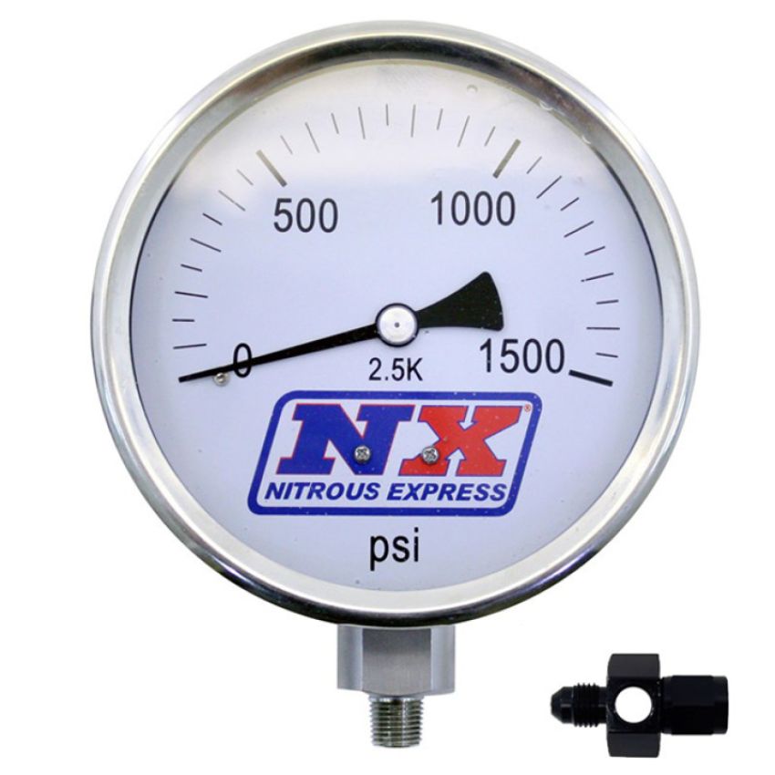 Nitrous Express 15543 Nitrous Pressure Gauge 4 inch-high accuracy 8AN