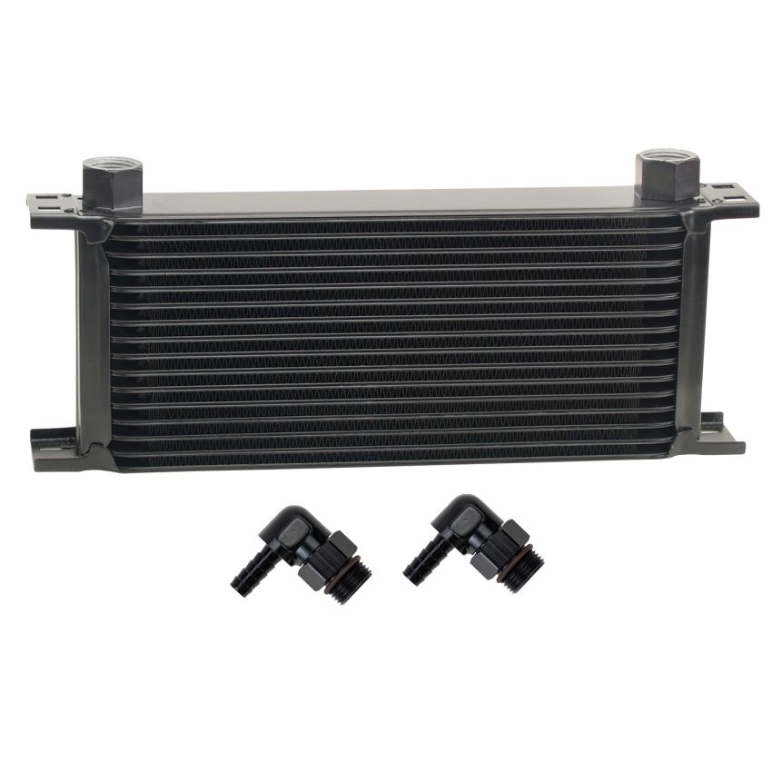 Derale 51681 16 Row Series 10000 Stack Plate Oil Fluid Cooler, 90 degree swivel -10AN