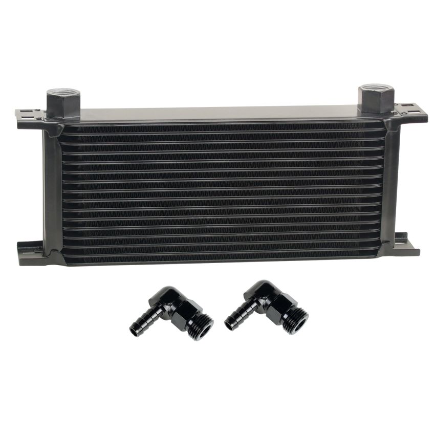 Derale 51682 16 Row Series 10000 Stack Plate Oil Fluid Cooler, 90 degree swivel -10AN