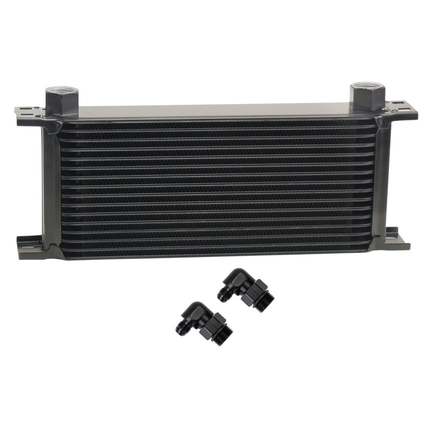 Derale 51686 16 Row Series 10000 Stack Plate Oil Fluid Cooler, 90 degree swivel -6AN