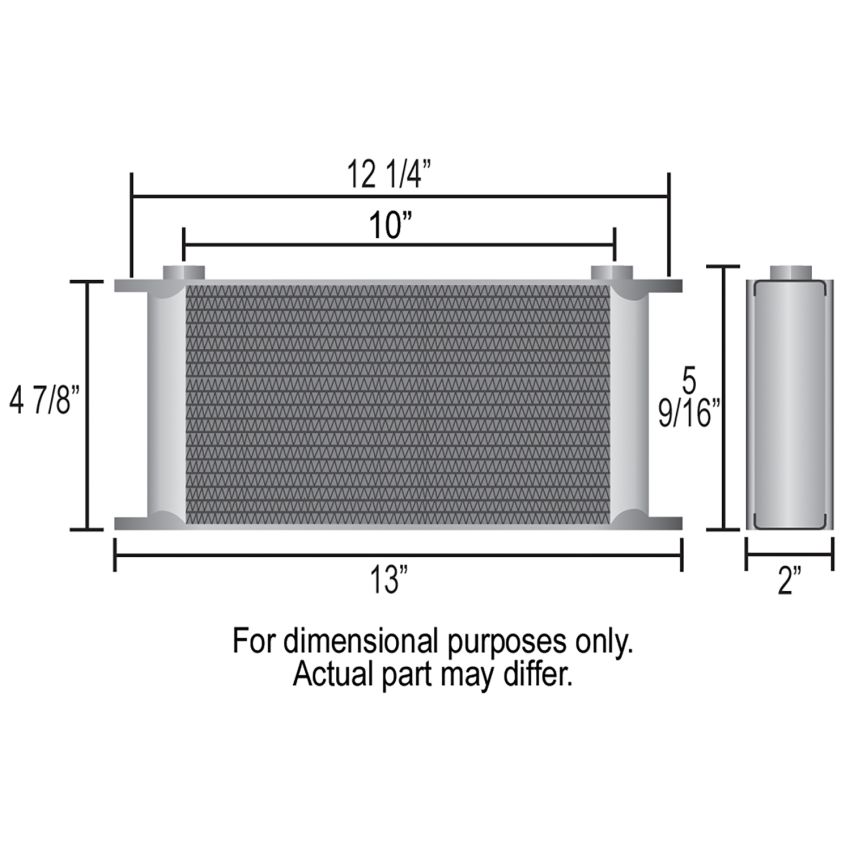 Derale 51688 16 Row Series 10000 Stack Plate Oil Fluid Cooler, 90 degree swivel -8AN